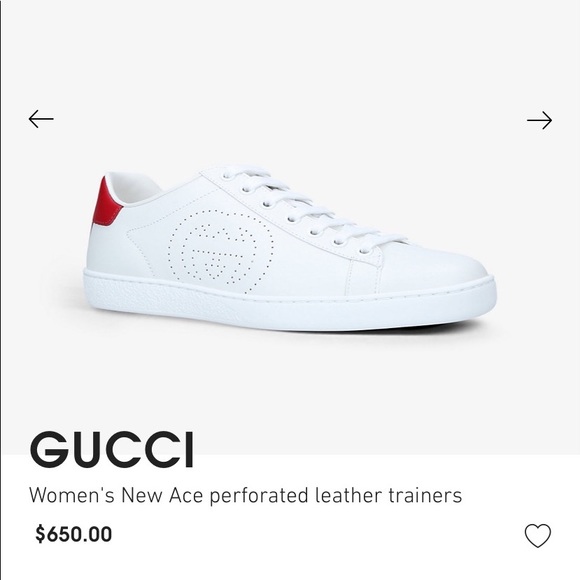 COPY - Gucci Women’s New Ace Perforated Leather Trainers - Picture 1 of 6